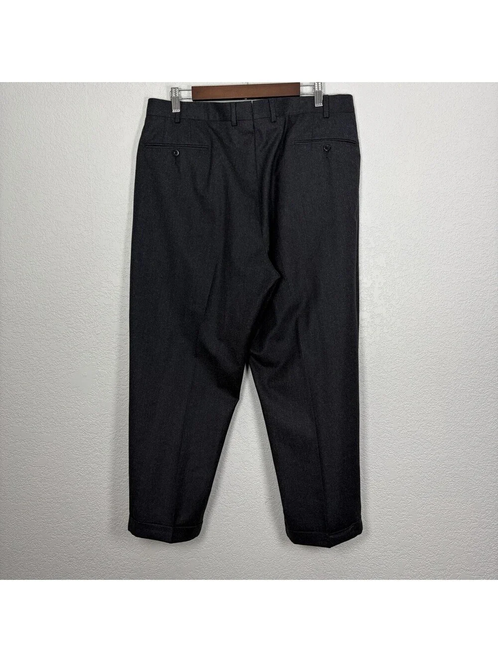 Ermenegildo Zegna Men’s 36 100% Wool Dress Pants Gray Cuffed Hem Luxury Office